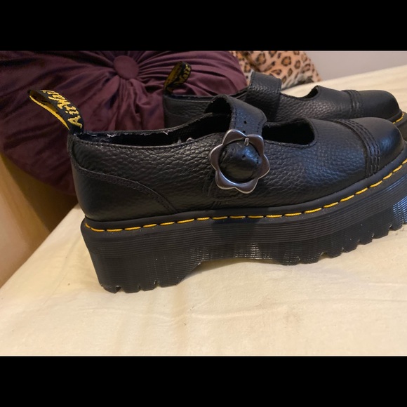 Platform Docs with Flower Buckle(size 7 but more like 7.5) Worn only indoors - Picture 4 of 5